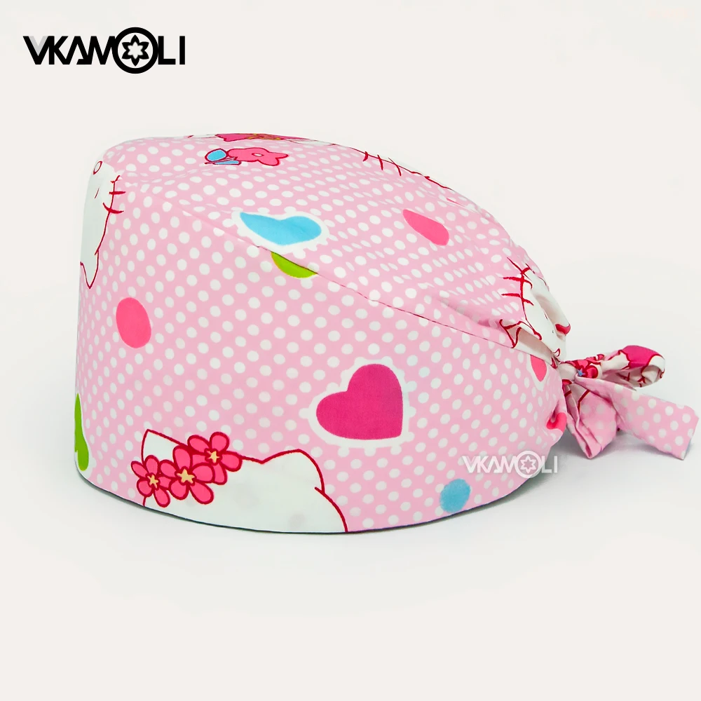 Medical Lab Work - Topi perawat wanita cetak kartun baru