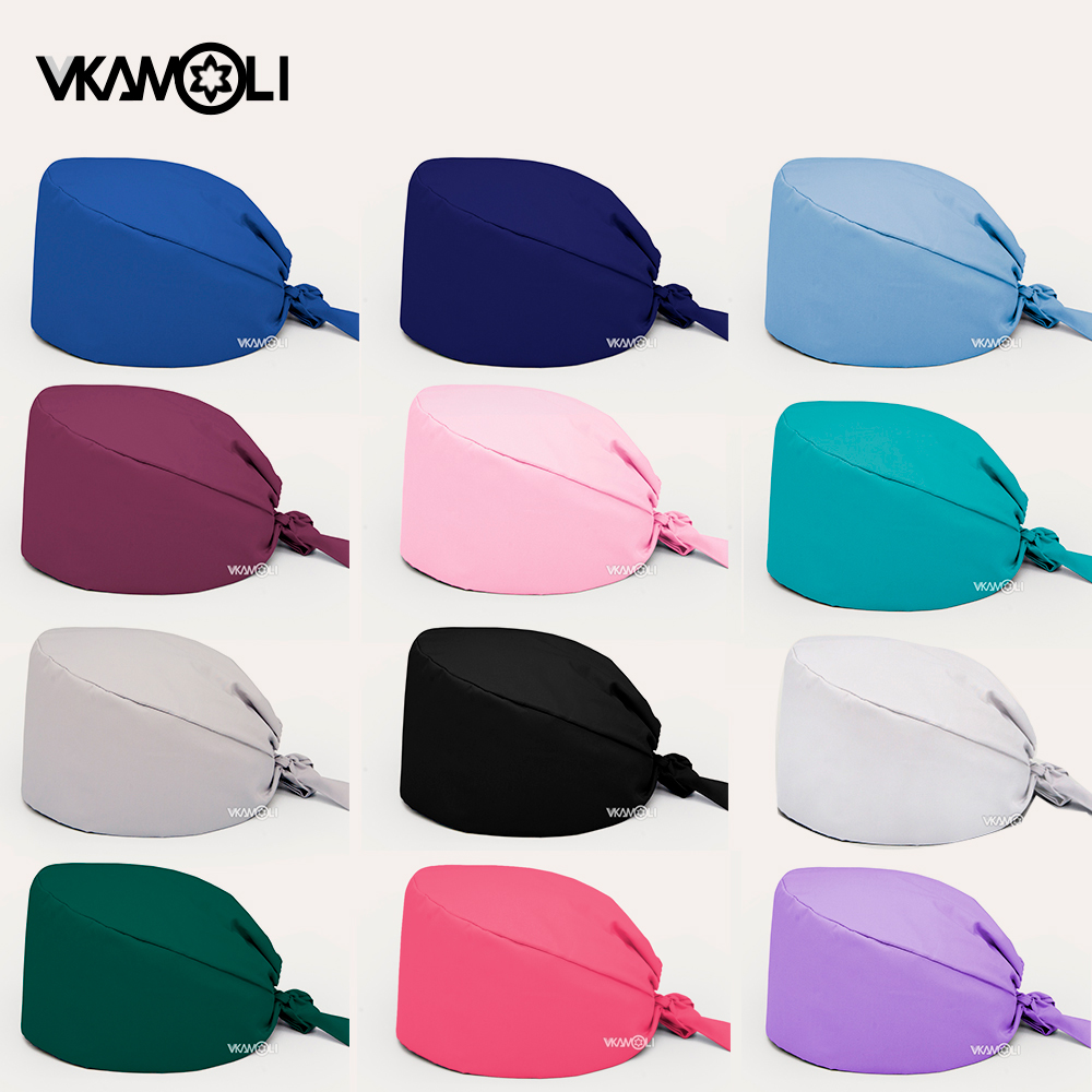 Medical Lab Work - Topi scrub warna Solid untuk pria