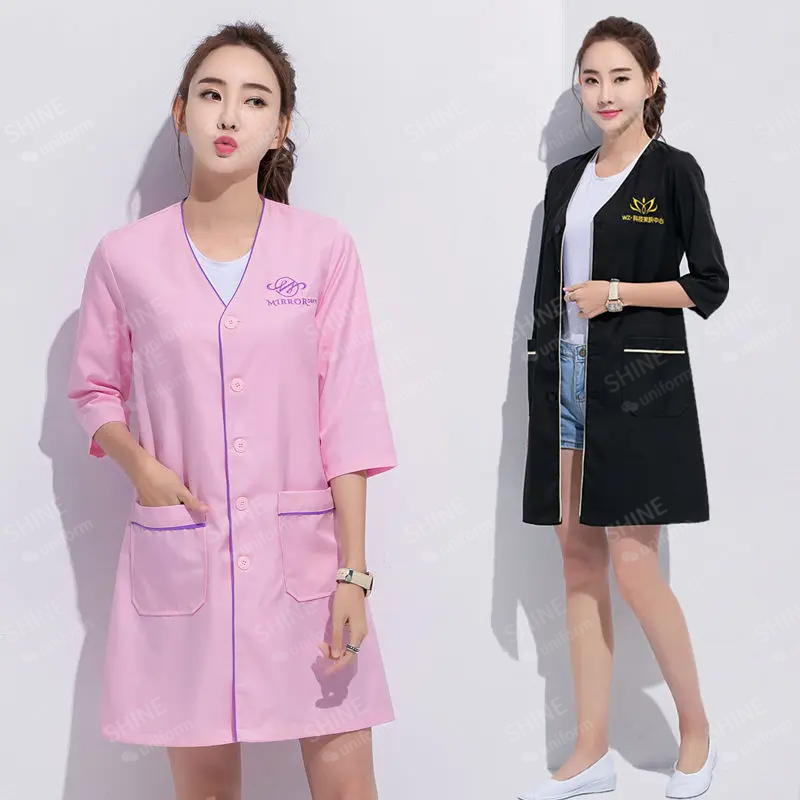 Seragam kecantikan kustom Logo - Medical Lab Work ulasan dan harga